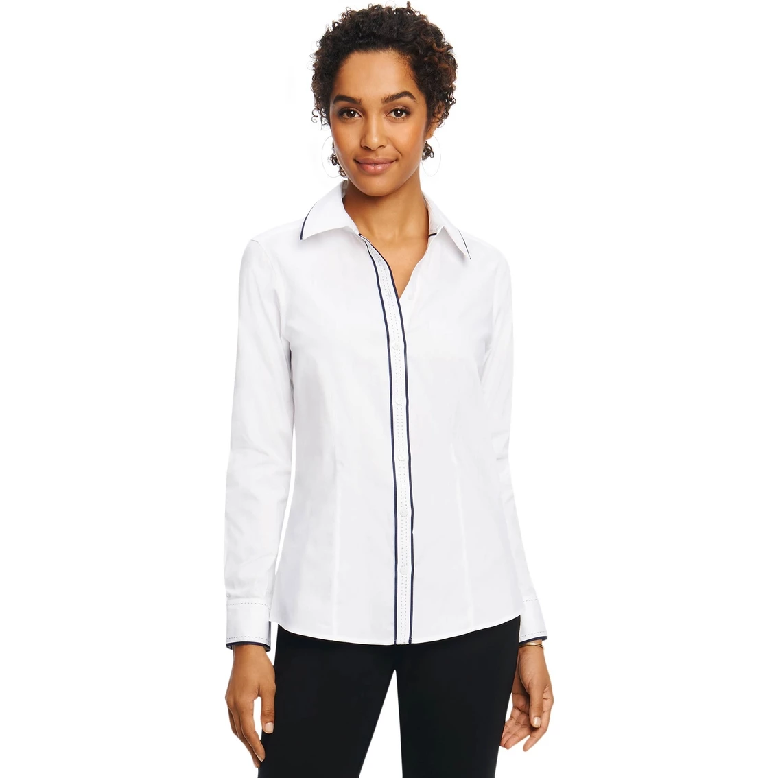 Cheapest βοΈ Foxcroft Petite Brooke Solid π Shirt With Contrast Trim π