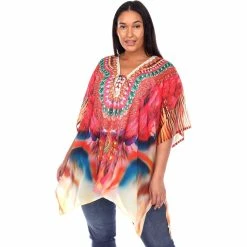 Best reviews of π White Mark Plus Size Short Tie Up Neckline Caftan Top π₯°