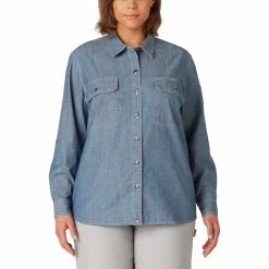 Budget π Dickies Plus Size Chambray Roll-Tab Work π Shirt π