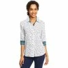 Outlet ⌛ Foxcroft Petite Ava Tennis Dot 👚 Shirt With Contrast Trim ⌛