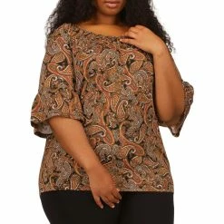 Wholesale 💯 Michael Kors Plus Size Paisley Flare Sleeve Top 🧨