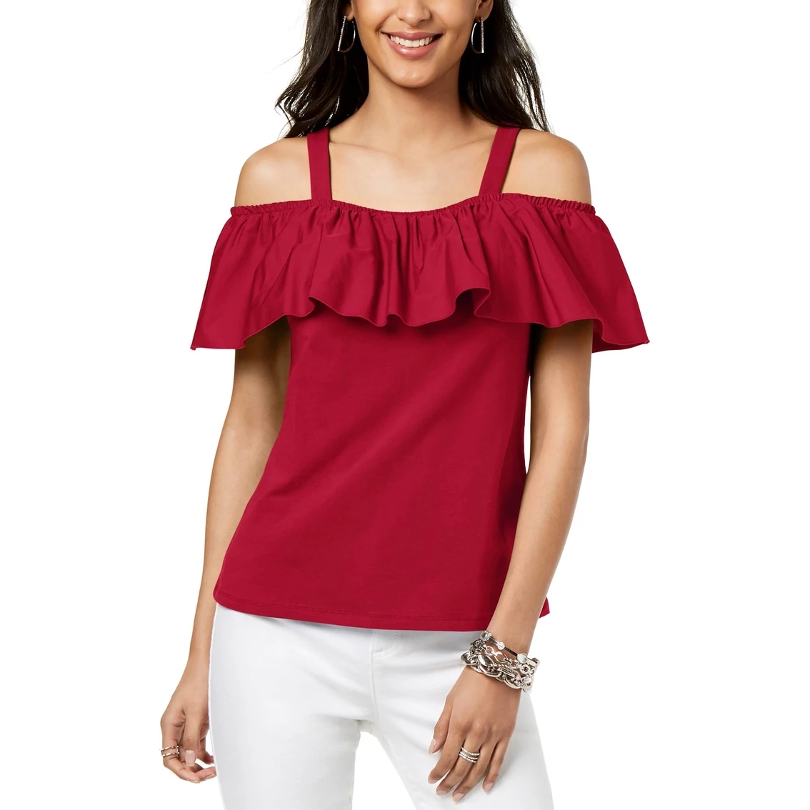 Top 10 π INC International Concepts Petite Ruffled Off The Shoulder Top π - Image 2