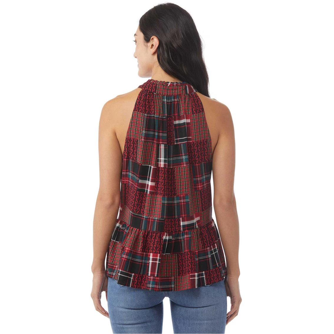 Flash Sale π Tommy Hilfiger High Neck Patchwork Ruffle Halter Blouse With Keyhole π - Image 2