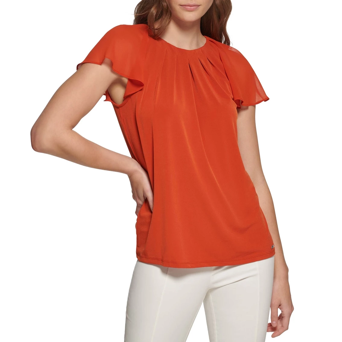 Cheap β Calvin Klein Chiffon Sleeve Top π