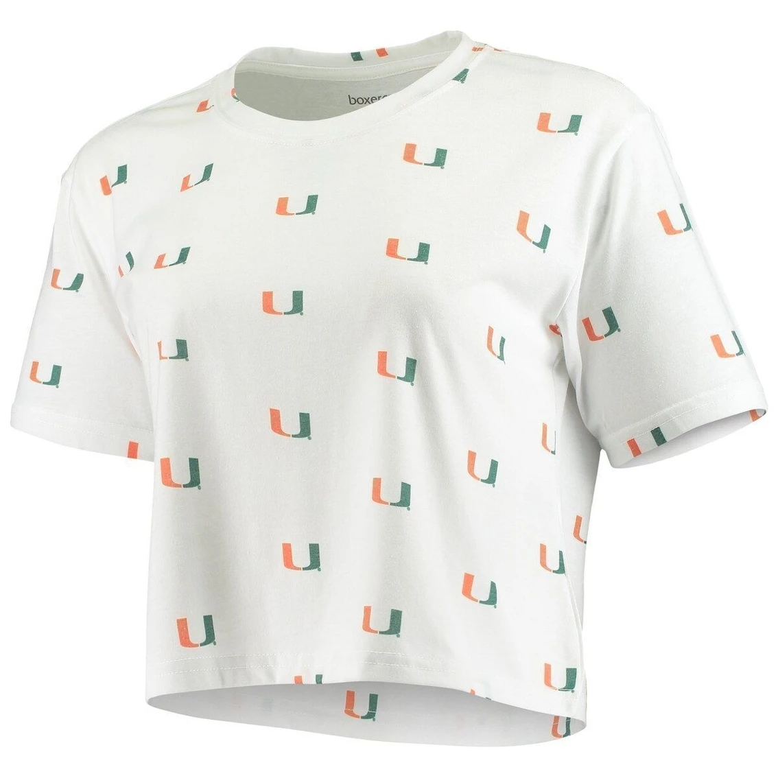 Top 10 π Boxercraft π© Women's White Miami Hurricanes Cropped Allover Print T-Shirt π - Image 3