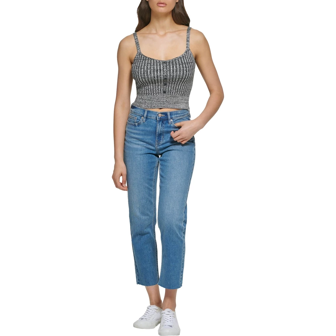 Discount π― Calvin Klein Button Detail Crop Underpin Top βοΈ - Image 5