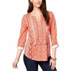 Wholesale 👍 Style&Co. Style & Co. Petite Printed Roll Tab Top 😉