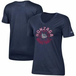 Discount 😍 Women's Champion Navy Gonzaga Bulldogs 🏀 Basketball V-Neck T-Shirt 👍