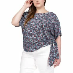 Best Pirce π€© Michael Kors Plus Size Tossed Palm Side Tie Top π