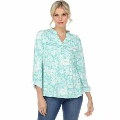 Hot Sale 👏 White Mark Pleated Floral Print Blouse Tunic Top ❤️