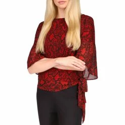 Best Pirce 😍 Michael Kors Python Combo Sleeve Top ✔️