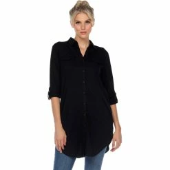 Cheap 🔥 White Mark Stretchy Button Down Tunic 🤩