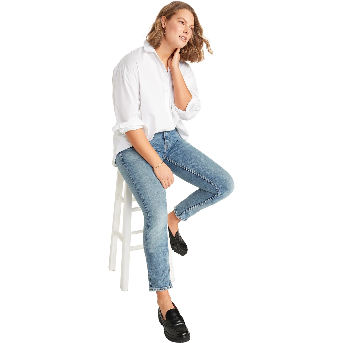 Wholesale βοΈ Old Navy Plus Size Mindy Boyfriend Stripe π Shirt π - Image 3