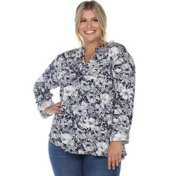 Hot Sale 🔔 White Mark Plus Size Floral Print Blouse ✔️