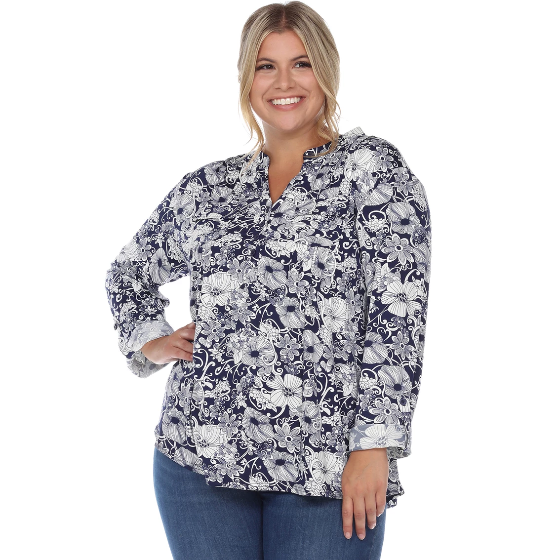 Hot Sale π White Mark Plus Size Floral Print Blouse βοΈ