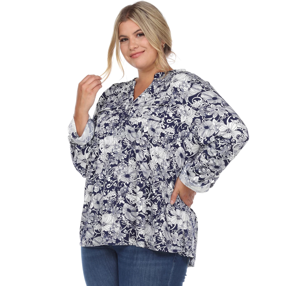 Hot Sale π White Mark Plus Size Floral Print Blouse βοΈ - Image 3
