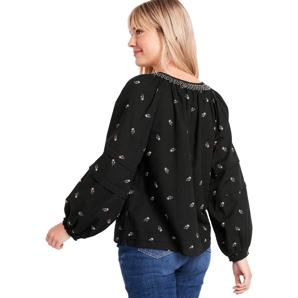 Outlet π Old Navy Puff Sleeve Floral Smocked Poet Swing Blouse π― - Image 2