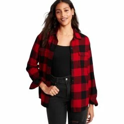 New 👍 Old Navy Tunic Boyfriend Flannel 👚 Shirt 🎁