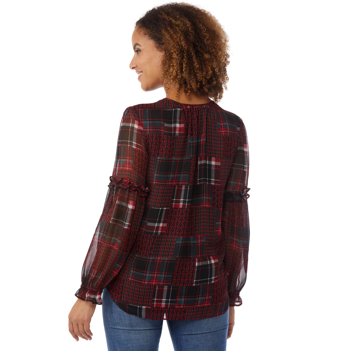 Brand new β Tommy Hilfiger Patchwork Ruffle Blouse With Keyhole βοΈ - Image 2