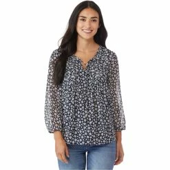 Best Sale 👏 Tommy Hilfiger Morningside Floral Pintuck Woven Top 👏