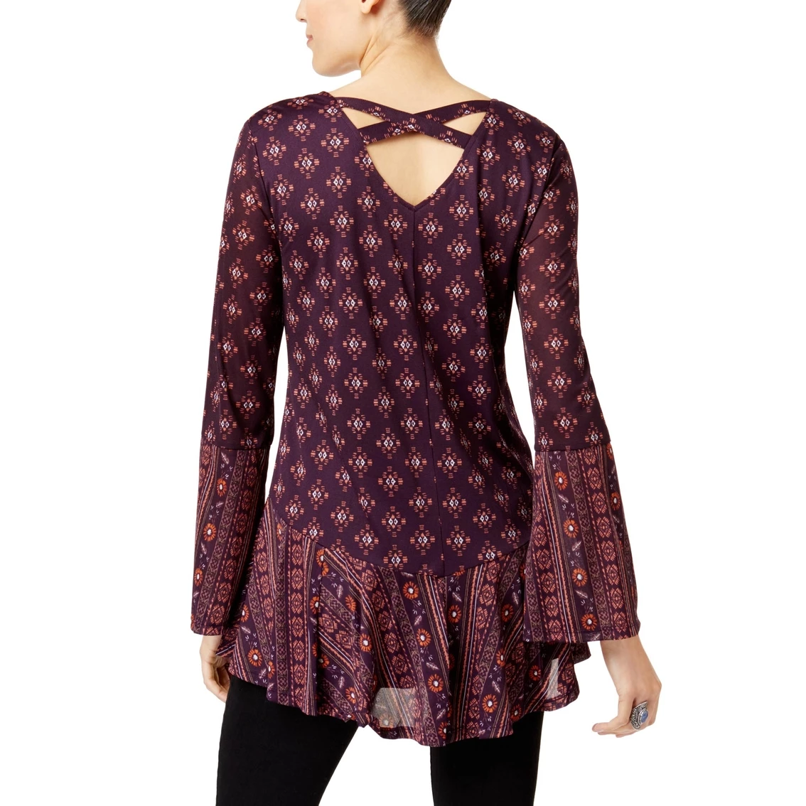 Budget π Style&Co. Style & Co Petite Mixed-Print Ruffled Tunic π - Image 2