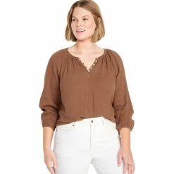 Cheap 🔔 Old Navy Plus Size Shirred Double Weave Blouse 😀