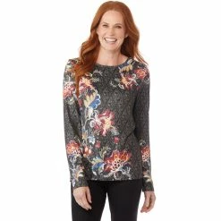 Flash Sale π Passports Crew Neck Floral Print Knit Top β€οΈ
