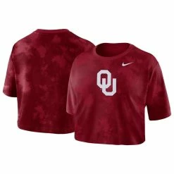 Cheap β¨ Women's Nike Crimson Oklahoma Sooners Tie-Dye Cropped T-Shirt π