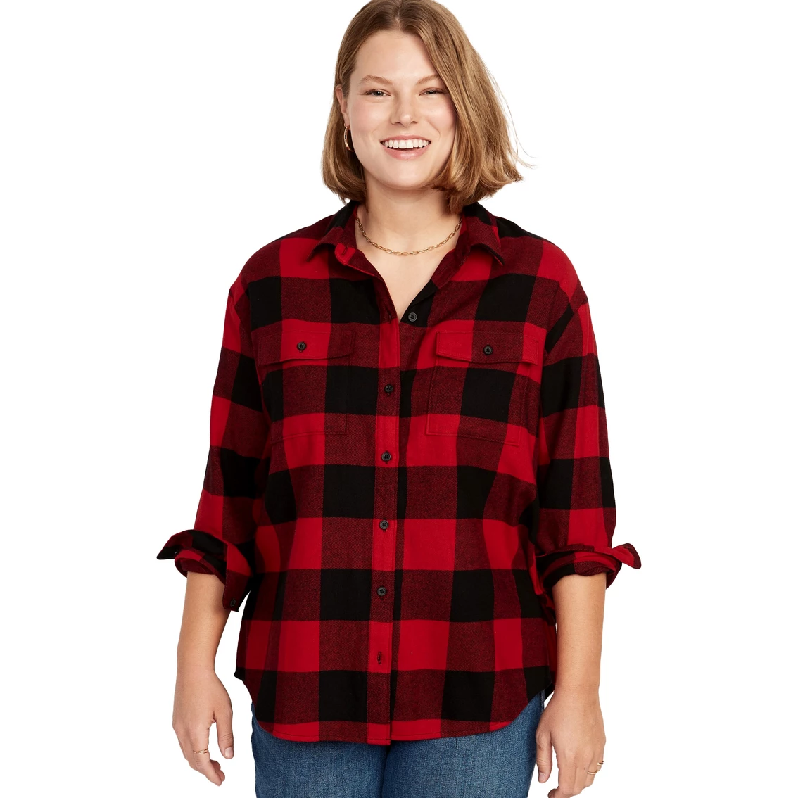 Budget β¨ Old Navy Plus Size Tunic Boyfriend Flannel π Shirt π