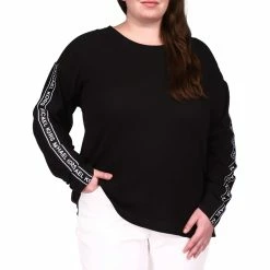 Outlet 👏 Michael Kors Plus Size Waffle Logotape Top 😀