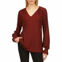 Buy 🤩 Michael Kors Solid Raglan Peasant Tunic Top ❤️