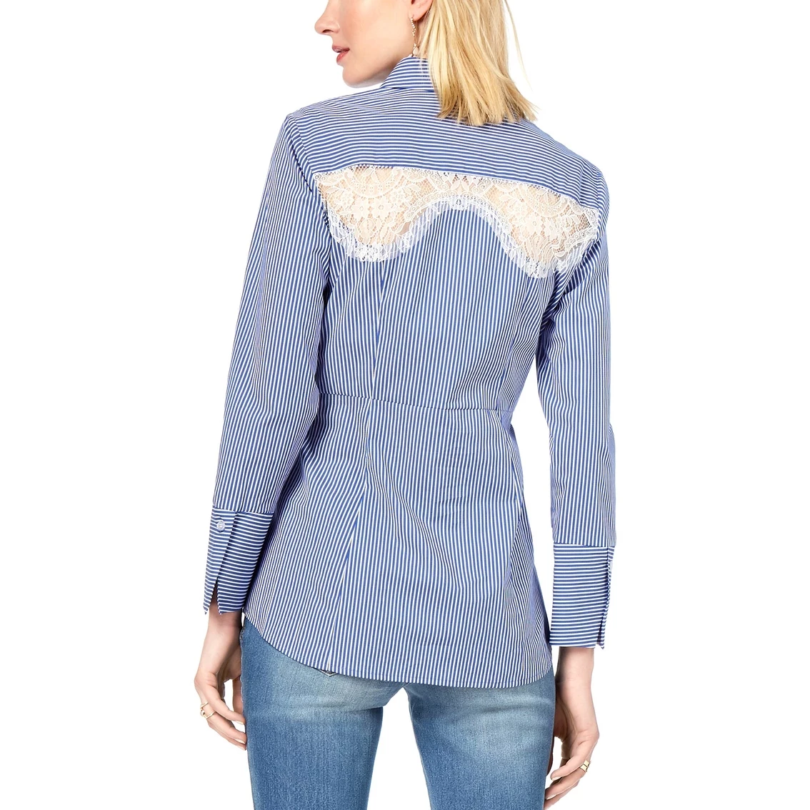 Best reviews of π INC International Concepts Petite Tie Front Lace Inset π Shirt π - Image 2