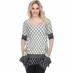 Cheapest 🌟 White Mark Tunic Top With Scoop Neck ⌛