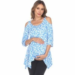 Flash Sale π White Mark Maternity Leopard Cold Shoulder Tunic Top π
