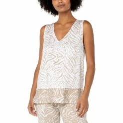 Promo 🌟 Liverpool Sleeveless Side Slit V Neck Top ⭐