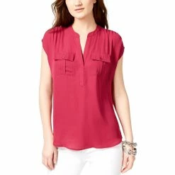 Cheap ⌛ INC International Concepts Petite Mixed Media Utility 👚 Shirt 🤩