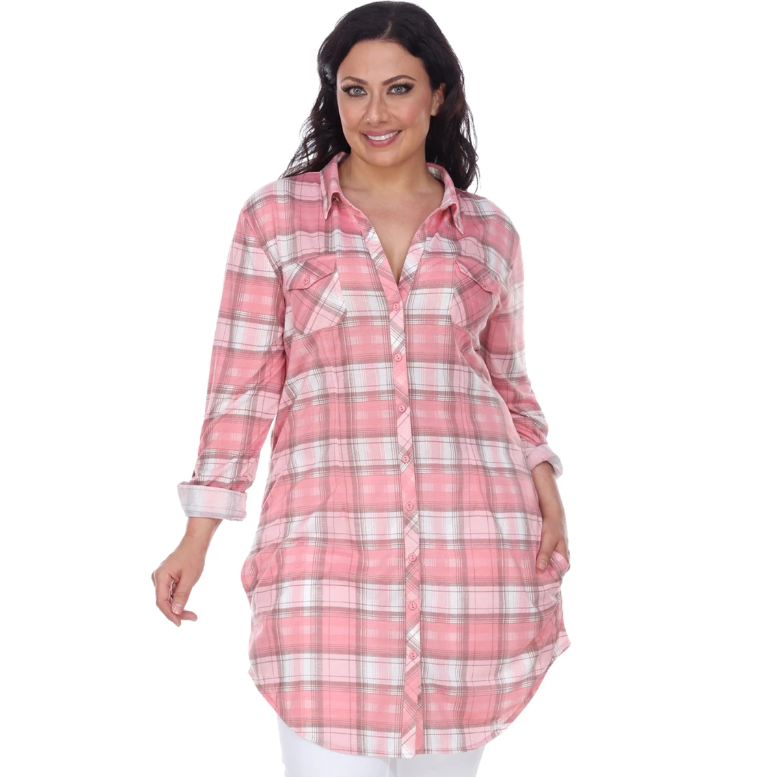 Coupon β White Mark Plus Size Piper Stretch Plaid Tunic π - Image 2