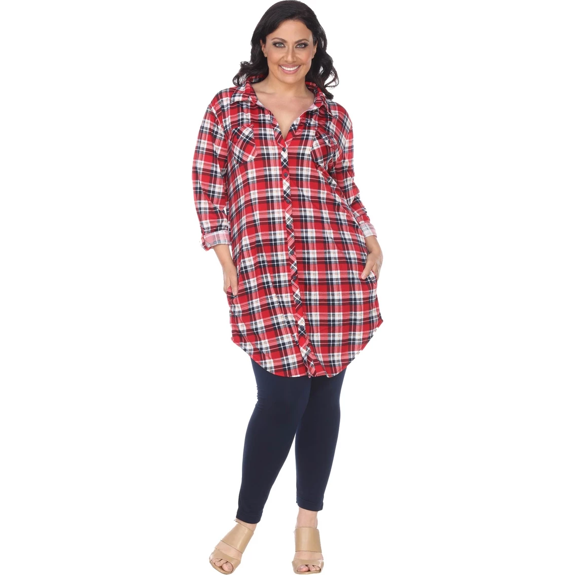 Coupon β White Mark Plus Size Piper Stretch Plaid Tunic π - Image 3
