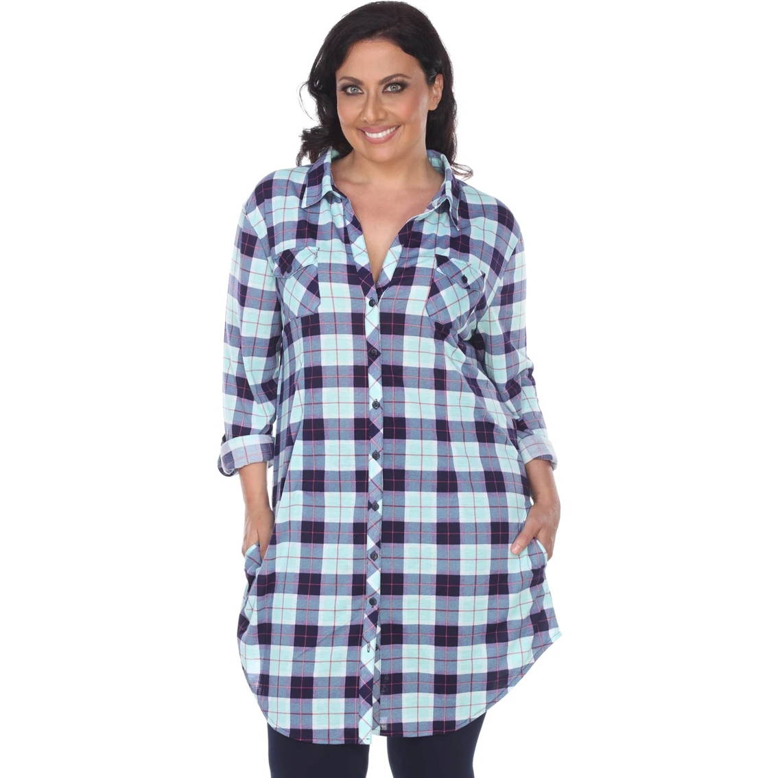 Coupon β White Mark Plus Size Piper Stretch Plaid Tunic π - Image 5