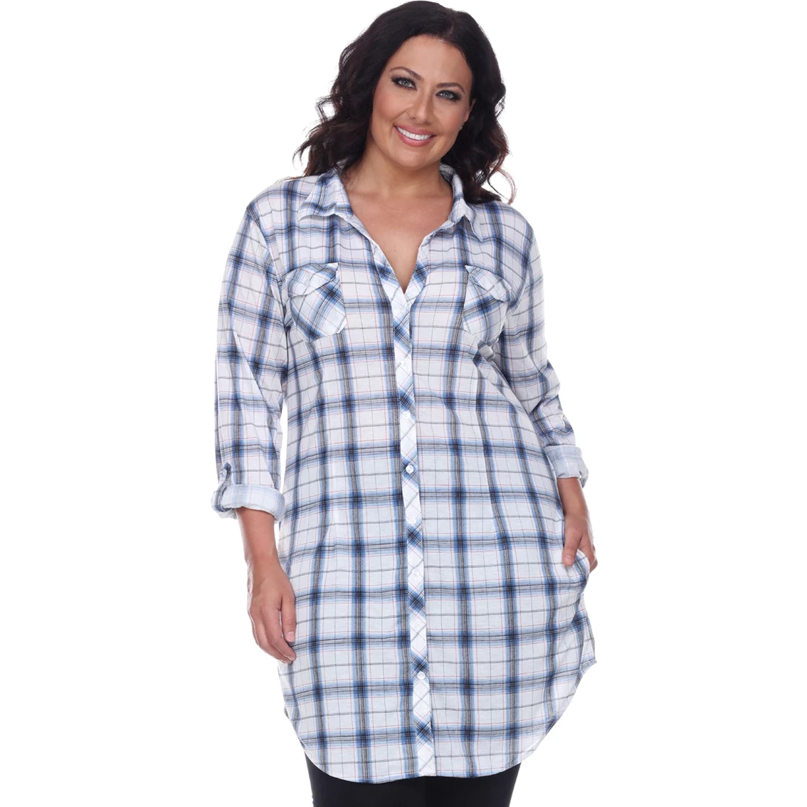 Coupon β White Mark Plus Size Piper Stretch Plaid Tunic π - Image 8