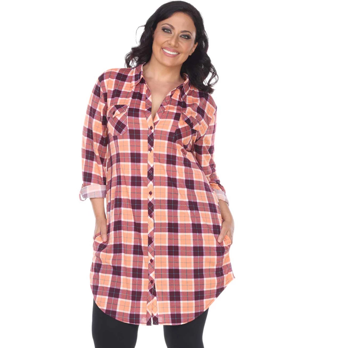 Coupon β White Mark Plus Size Piper Stretch Plaid Tunic π - Image 9