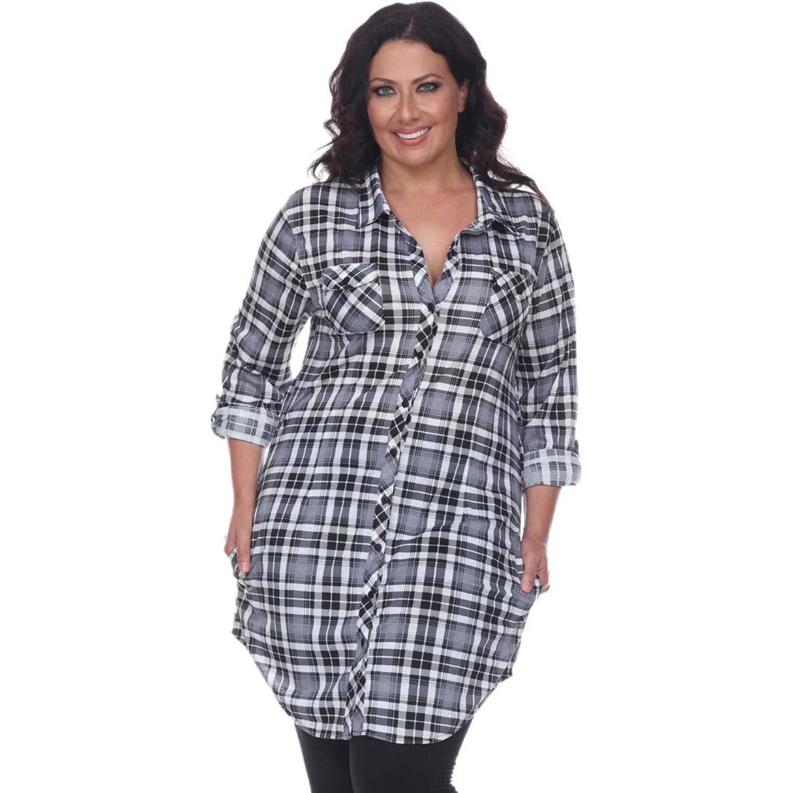 Coupon β White Mark Plus Size Piper Stretch Plaid Tunic π - Image 10