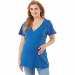 Best Sale 🎉 Planet 👩 Motherhood Flutter Sleeve Faux Wrap Top ❤️