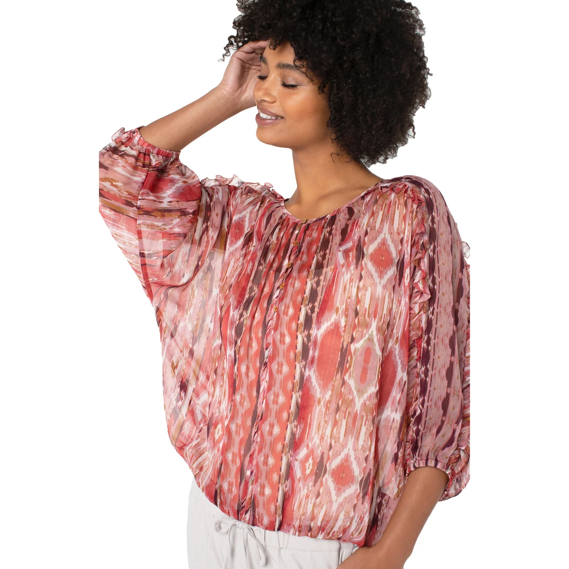 Outlet π₯° Liverpool Ruffle Popover Blouse βοΈ - Image 3