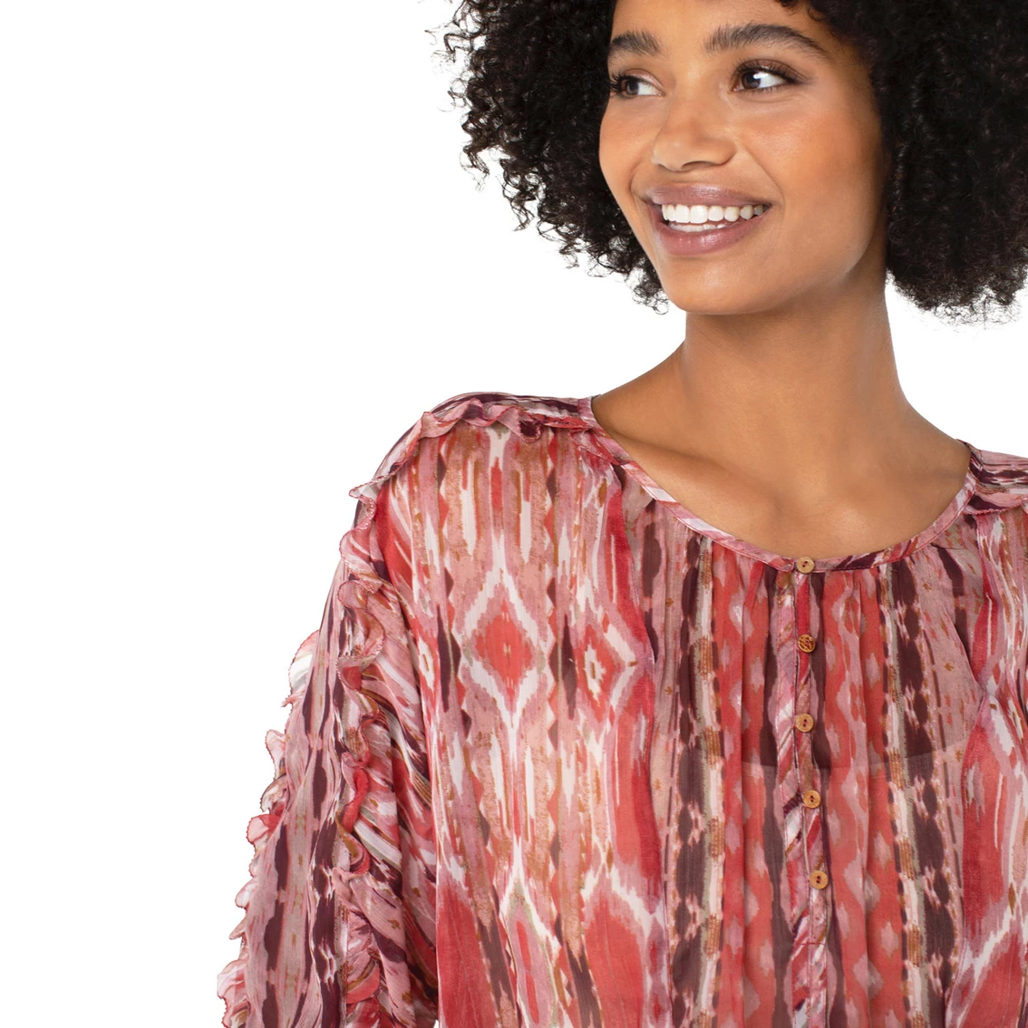 Outlet π₯° Liverpool Ruffle Popover Blouse βοΈ - Image 4