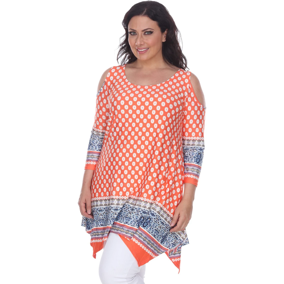 Flash Sale π White Mark Plus Size Antonia Cold Shoulder Tunic β€οΈ - Image 2