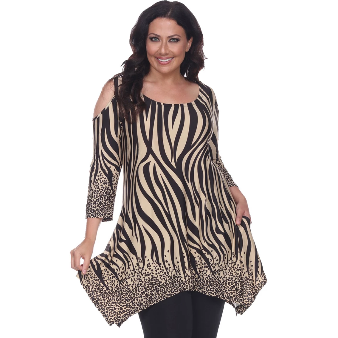 Flash Sale π White Mark Plus Size Antonia Cold Shoulder Tunic β€οΈ - Image 5
