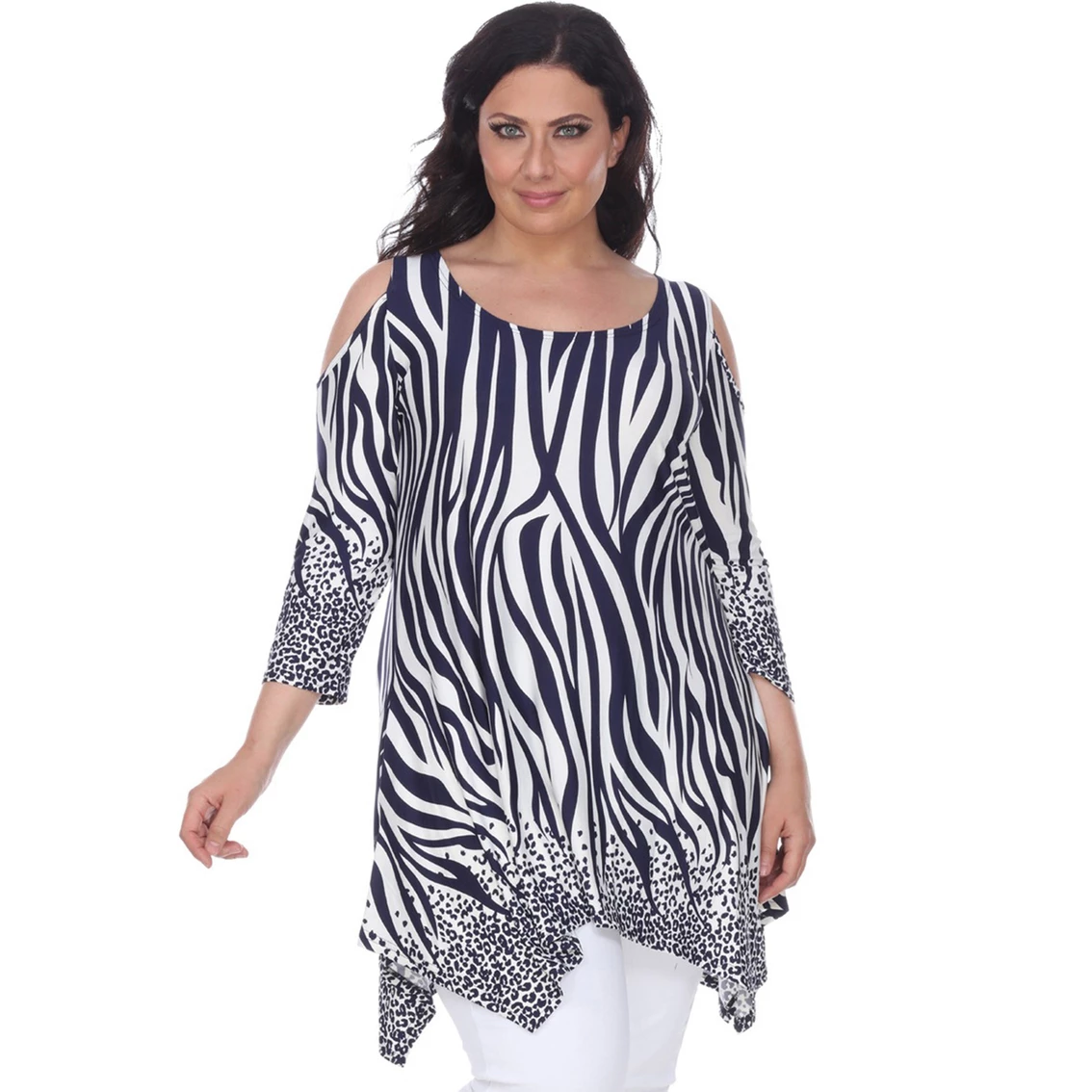 Flash Sale π White Mark Plus Size Antonia Cold Shoulder Tunic β€οΈ - Image 6