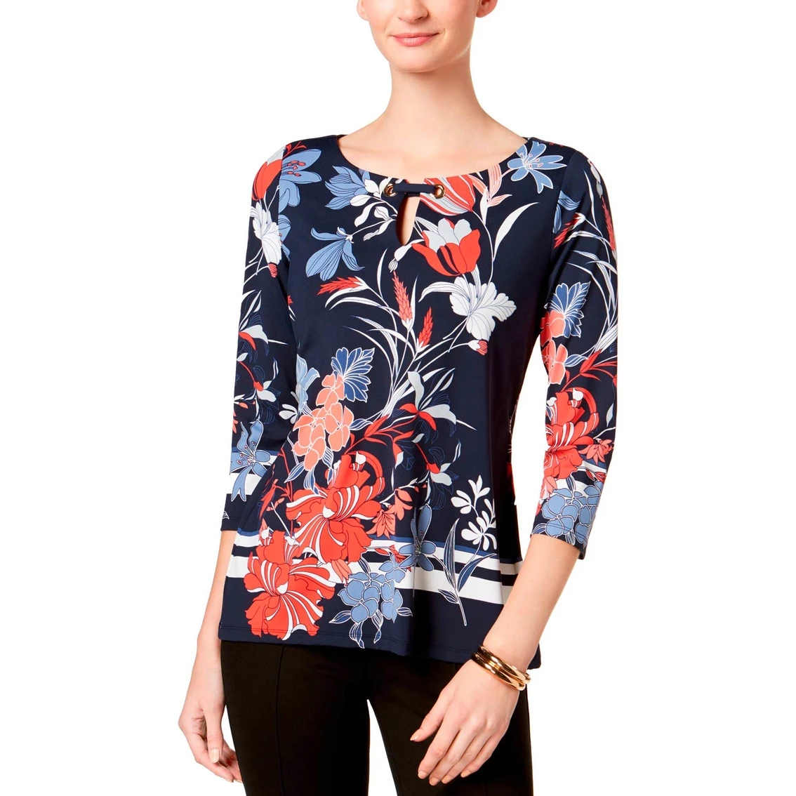 Deals π Charter Club Petite Grommet Trim Keyhole Top π