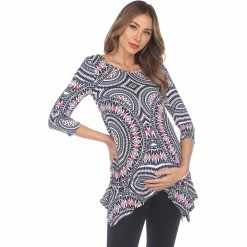 Promo 🛒 White Mark Plus Size Maternity Maji Tunic Top 😀